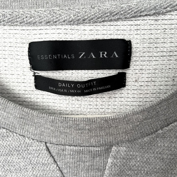 ZARA Essential Daily Crewneck Light Grey Sz XL - Picture 2 of 3
